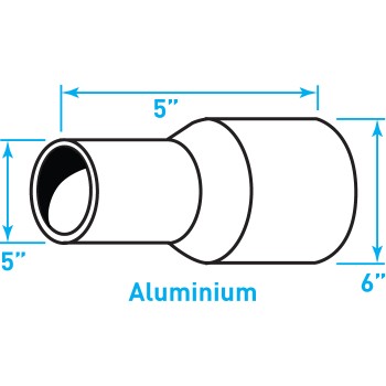 Truck Exhaust Expanded Adaptor, ​Aluminized Steel - 5" / 6" Outside Diameter